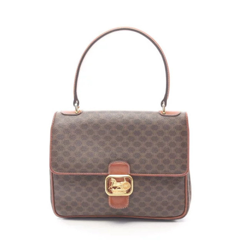 Celine Macadam handbag canvas leather brown